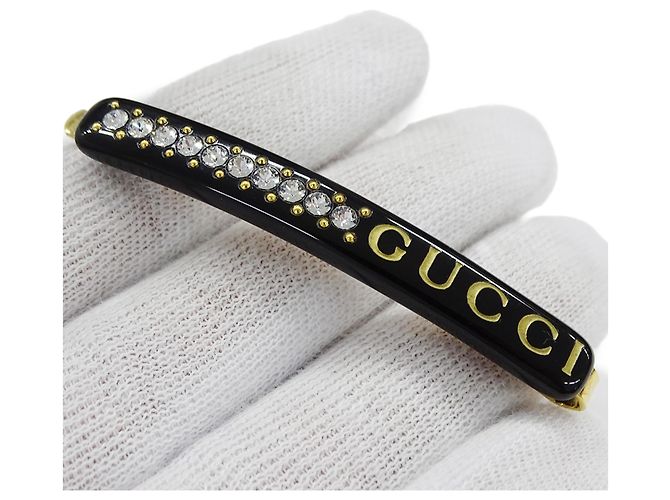 Spilla per capelli in resina nero e oro Gucci D'oro - vista 8