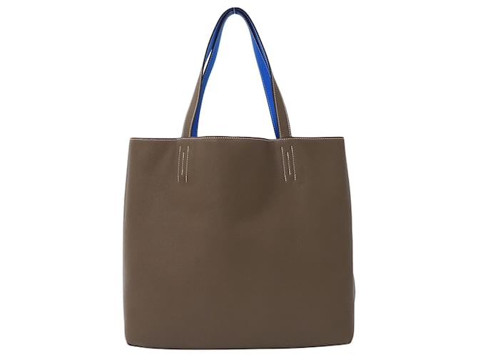 Hermès Borsa Hermes Double Sens 45 Blu Taupe - vista 2