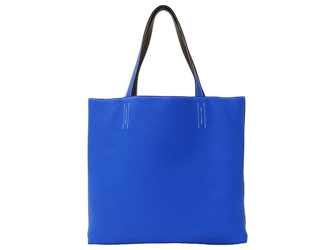 Hermès Borsa Hermes Double Sens 45 Blu Taupe - vista 6