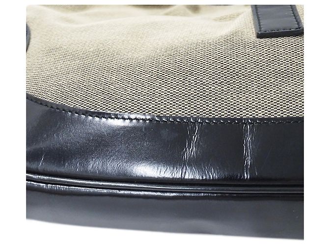 Borsa a Spalla Gucci Jackie Canvas Nero Beige - vista 8