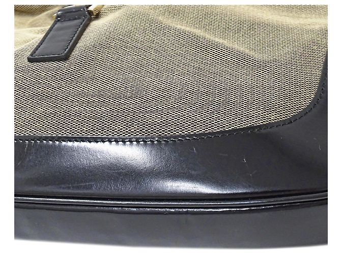 Borsa a Spalla Gucci Jackie Canvas Nero Beige - vista 9