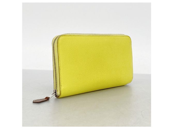 Cartera larga Azap Hermès en piel Epsom Lime Dorado - vista 2