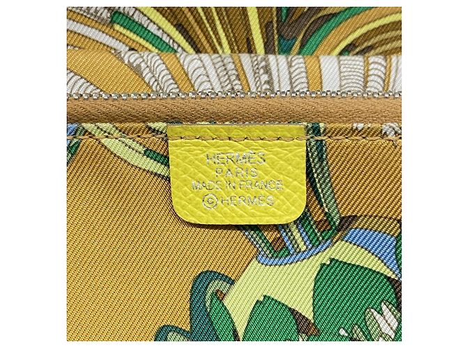 Cartera larga Azap Hermès en piel Epsom Lime Dorado - vista 4