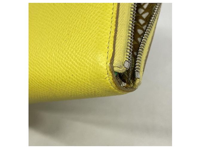 Cartera larga Azap Hermès en piel Epsom Lime Dorado - vista 6