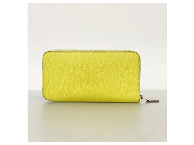 Cartera larga Azap Hermès en piel Epsom Lime Dorado - vista 8