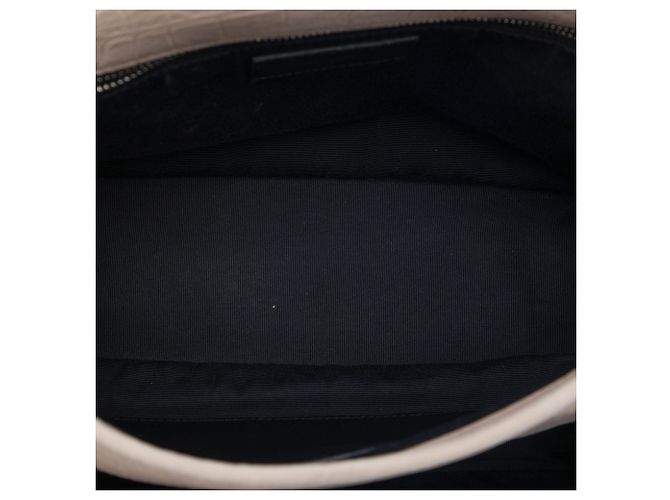 Saint Laurent Niki in nubuck marrone con stampa coccodrillo misura Medium Beige - vista 4