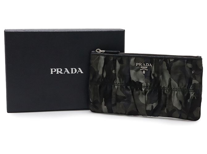 Pochette Prada Gray Tessuto Camouflage Gaufre - vista 7