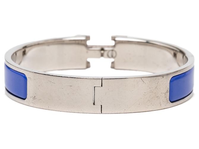 Bracciale GM Clic H in smalto blu stretto Hermès - vista 3