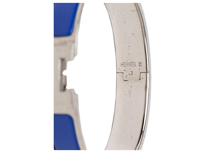 Bracciale GM Clic H in smalto blu stretto Hermès - vista 5