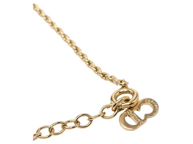 Collana Dior Gold con pendente a cuore CD in strass placcato oro D'oro - vista 4