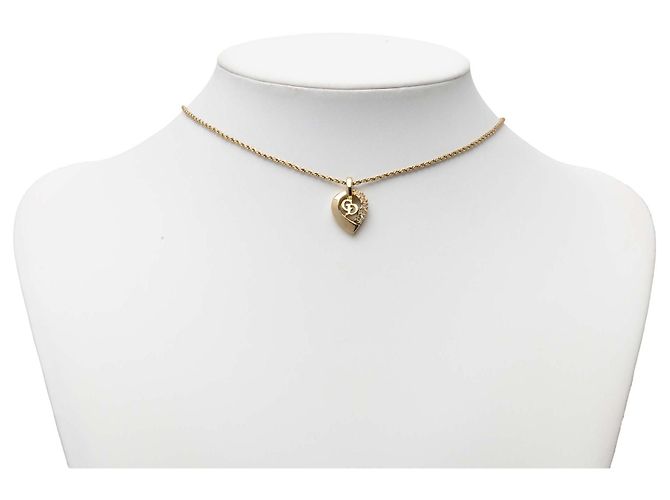 Collana Dior Gold con pendente a cuore CD in strass placcato oro D'oro - vista 5