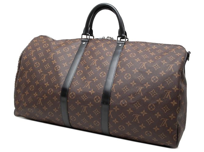 Louis Vuitton Marrone Monogram Macassar Keepall Bandouliere 55 - vista 2