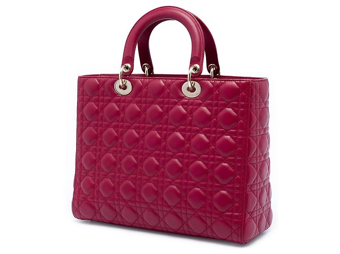 Lady Dior aus Lammleder Cannage in Rosa, Größe Large Pink - Ansicht 2