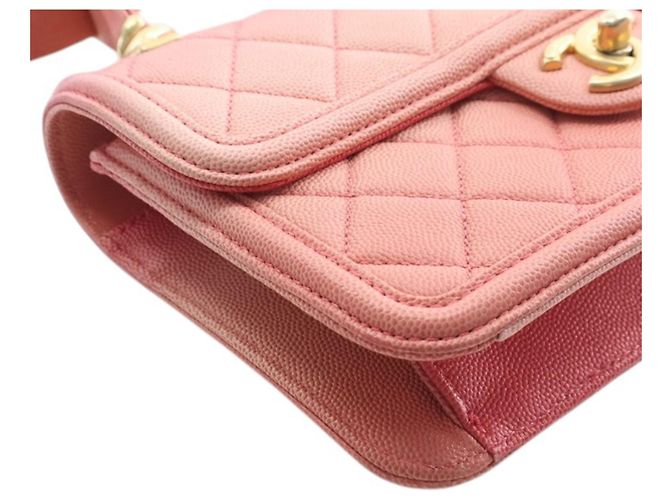 Chanel Pink Small Quilted Caviar Sunset On The Sea Flap Rosa - vista 6