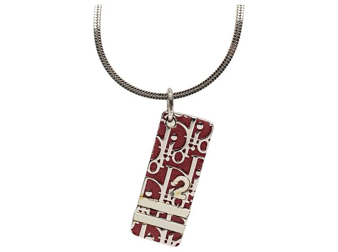 Collana con pendente Trotter Plate in ottone smaltato argento Dior - vista 2