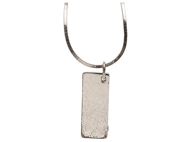 Collana con pendente Trotter Plate in ottone smaltato argento Dior - vista 3