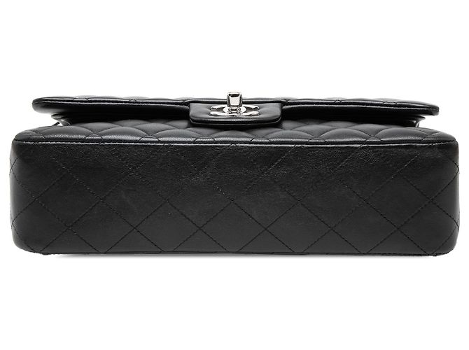 Chanel Black Medium Classic Lambskin Double Flap Nero - vista 3