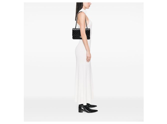 Chanel Black Medium Classic Lambskin Double Flap Nero - vista 7