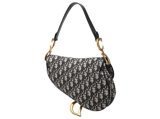 Borsa Saddle in tela Dior Blue Oblique - vista 2