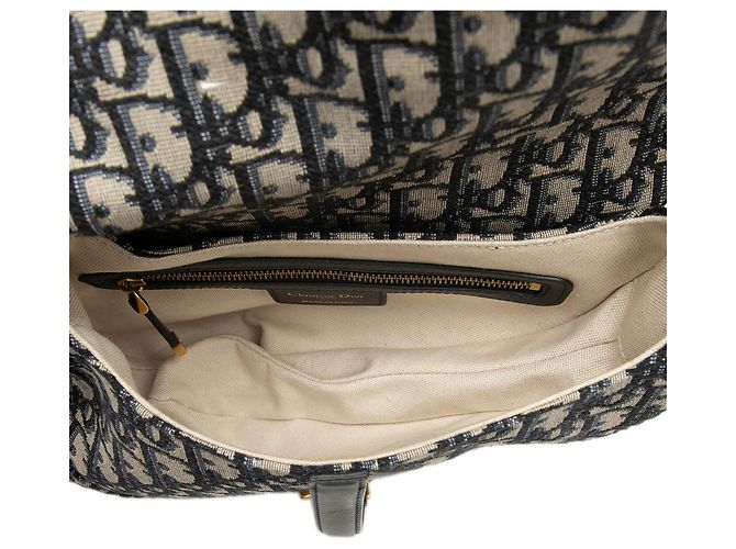 Borsa Saddle in tela Dior Blue Oblique - vista 4