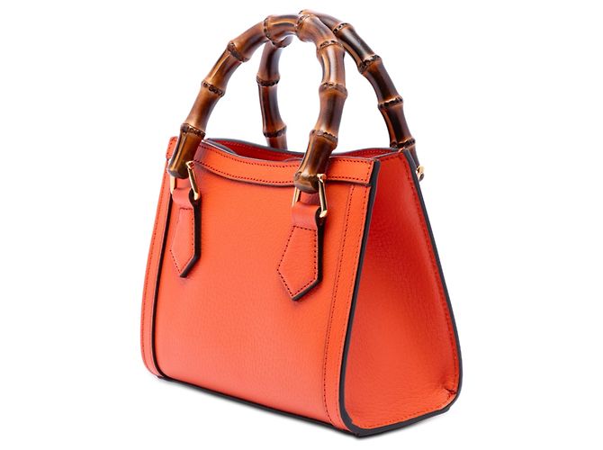 Bolsa Satchel Gucci Diana Mini em couro de bezerro bambu laranja - vista 2