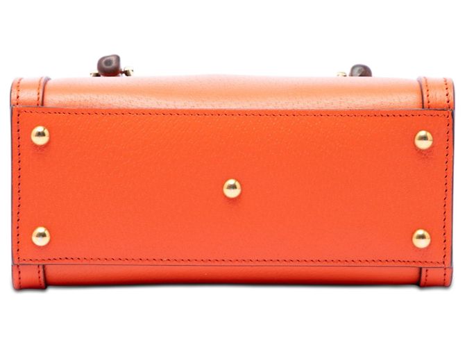 Bolsa Satchel Gucci Diana Mini em couro de bezerro bambu laranja - vista 3