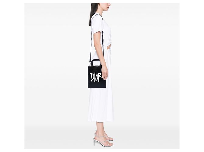 Tote Dior Black Stussy con piccolo logo applicato Nero - vista 6