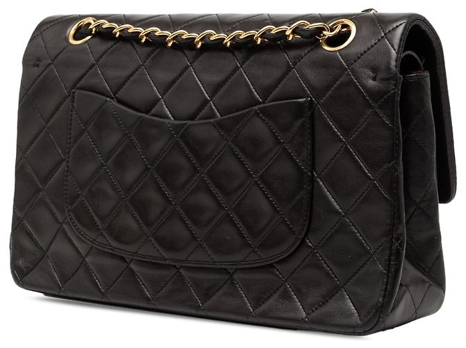 Chanel Black Medium Classic Lambskin Double Flap Nero - vista 2