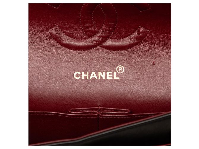 Chanel Black Medium Classic Lambskin Double Flap Nero - vista 5