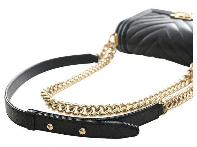 Chanel Black Small Chevron Caviar Boy Flap Nero - vista 9