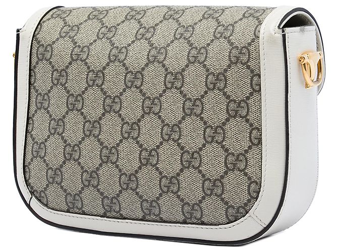 Gucci Beige Small GG Supreme Web Horsebit 1955 Crossbody - vista 3