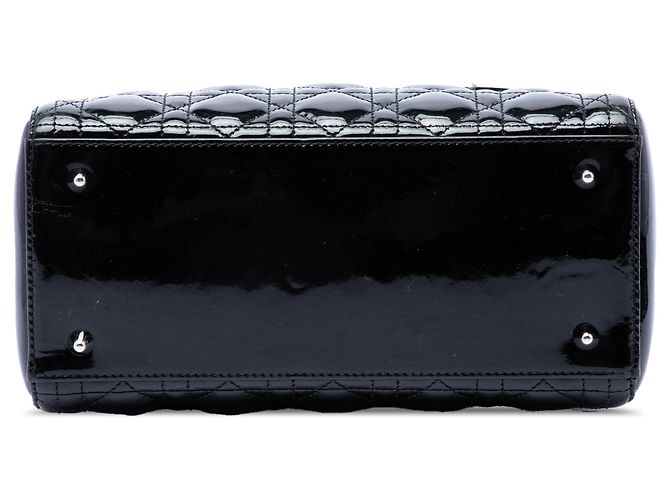 Dior Black Medium Patent Cannage Lady Dior Nero - vista 3