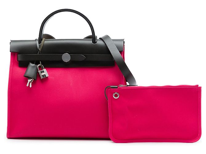 Hermès Pink Toile Herbag Zip 31 Rosa - vista 7
