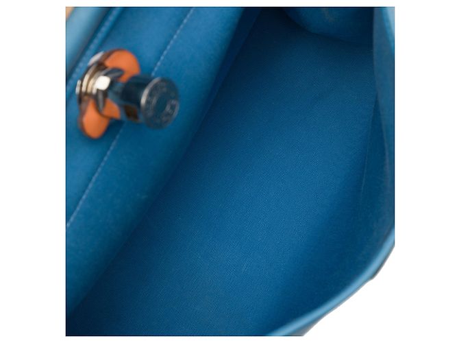 Hermès Blue Toile Herbag Zip 31 - vista 5