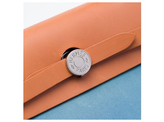 Hermès Blue Toile Herbag Zip 31 - vista 6