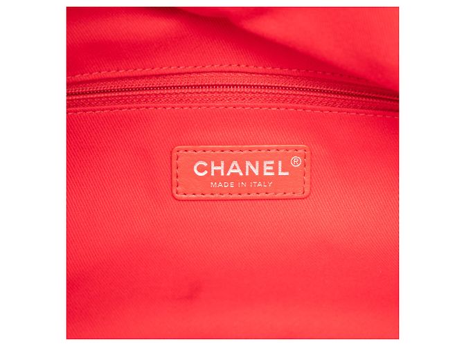 Tote Deauville Chanel Red Medium CC Quilted Canvas Double Face Rosso - vista 5
