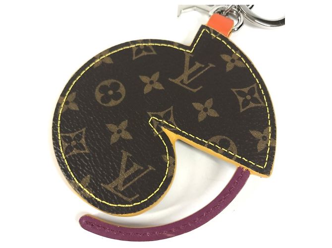 Portachiavi Charm Accessorio Monogram Louis Vuitton Verde Arancione - vista 3