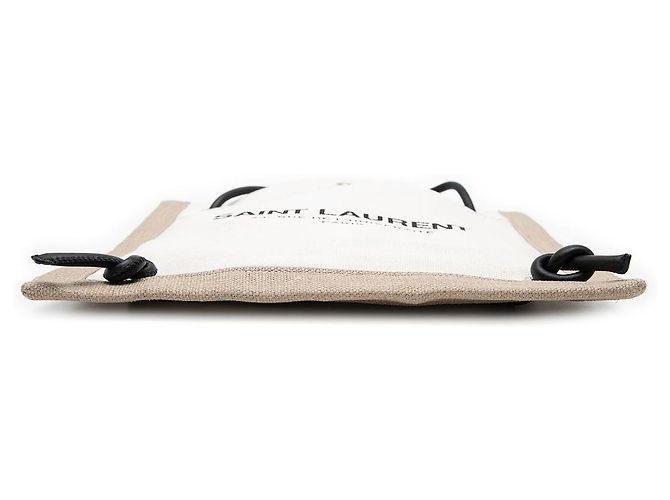 Borsa a tracolla convertibile Saint Laurent Universite in tela marrone Beige - vista 3