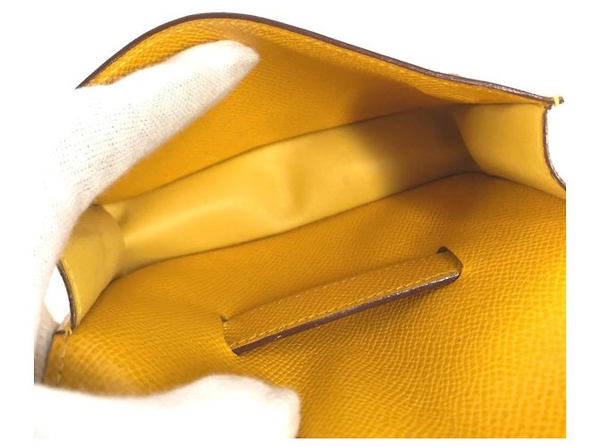 Hermès Marsupio in pelle Courchevel giallo Hermes - vista 12
