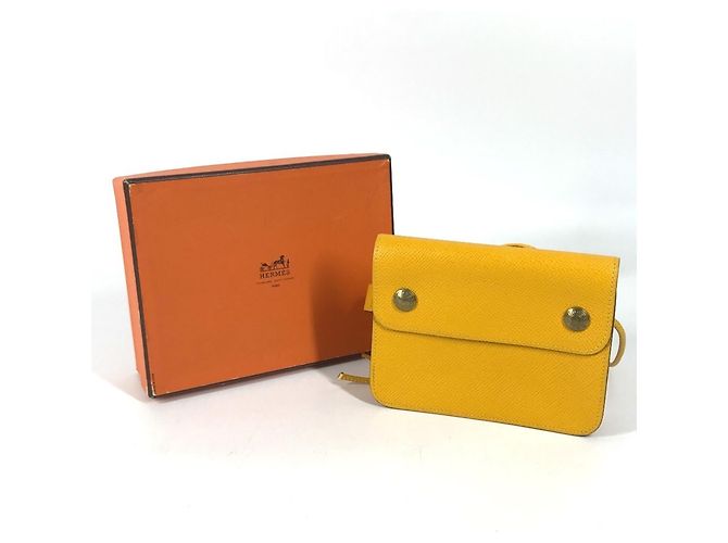 Hermès Marsupio in pelle Courchevel giallo Hermes - vista 17