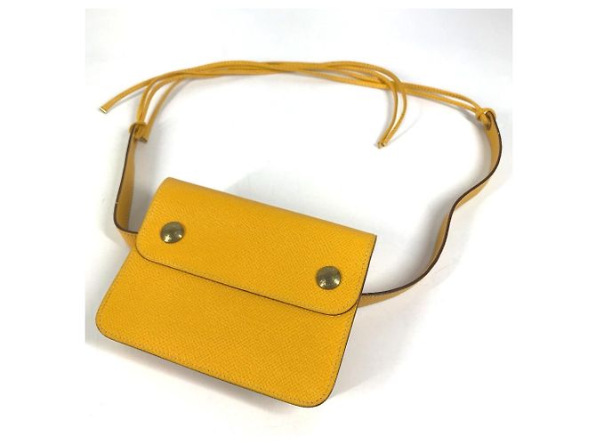 Hermès Marsupio in pelle Courchevel giallo Hermes - vista 8