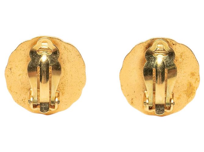 Orecchini Chanel Gold CC placcati oro tondi con clip D'oro - vista 2