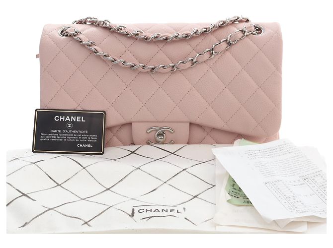 Chanel Pink Jumbo Classic Caviar Double Flap Rosa - vista 15