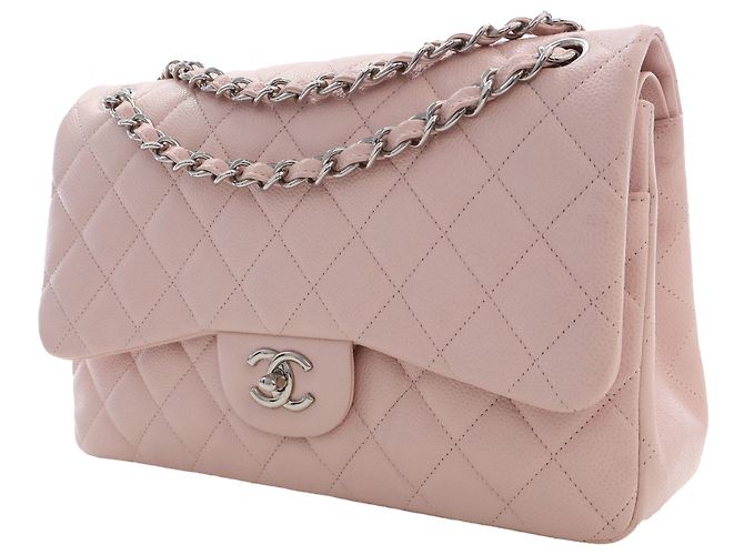 Chanel Pink Jumbo Classic Caviar Double Flap Rosa - vista 2