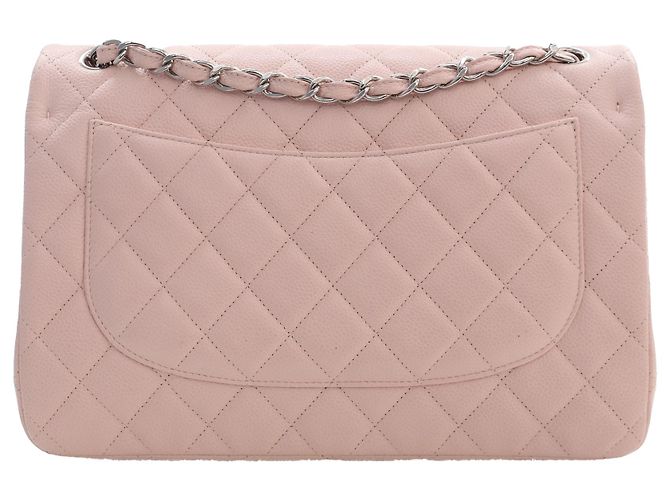 Chanel Pink Jumbo Classic Caviar Double Flap Rosa - vista 3