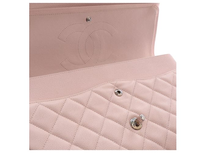 Chanel Pink Jumbo Classic Caviar Double Flap Rosa - vista 8