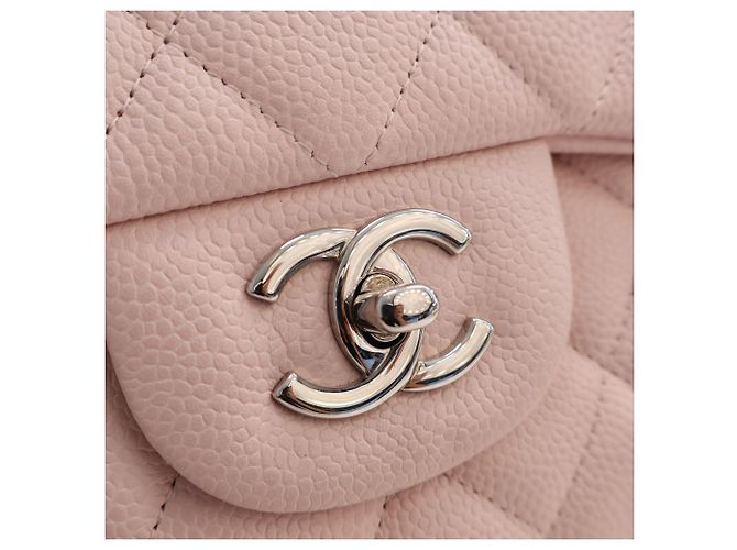 Chanel Pink Jumbo Classic Caviar Double Flap Rosa - vista 9
