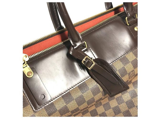 Borsa Boston Louis Vuitton Damier Greenwich PM Marrone - vista 16