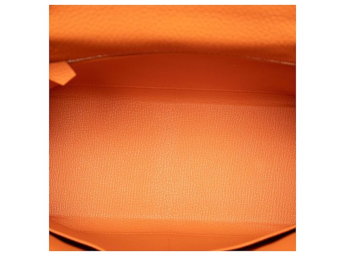 Hermès Orange Clemence Kelly Retourne 28 Arancione - vista 4