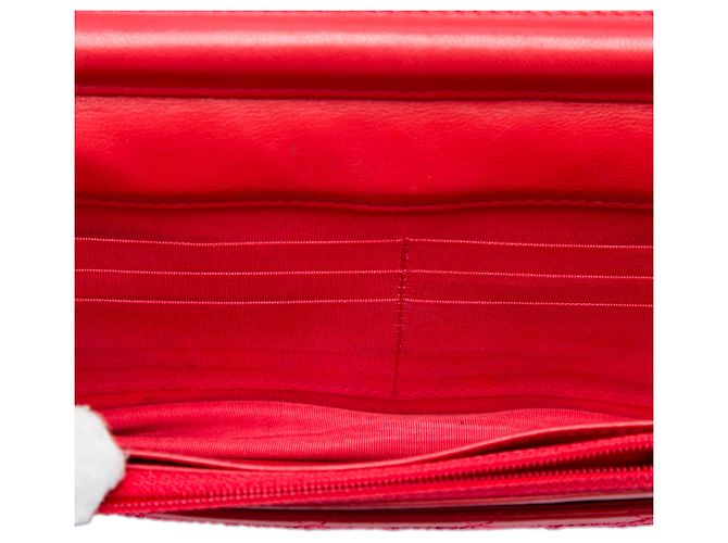 Chanel Red CC Lammleder Wild Stitch Wallet on Chain Rot - Ansicht 4